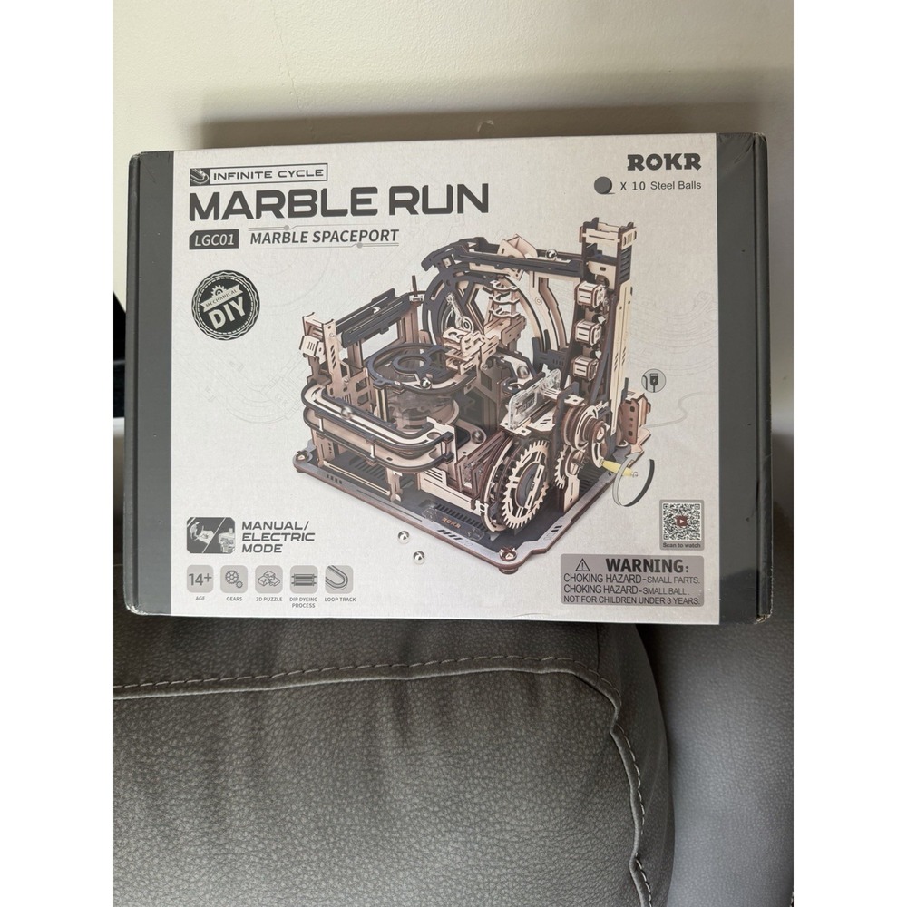 ROKR Marble Run Infinite Cycle Manual Electric Spaceport 3D Wooden Puzzle LGC01